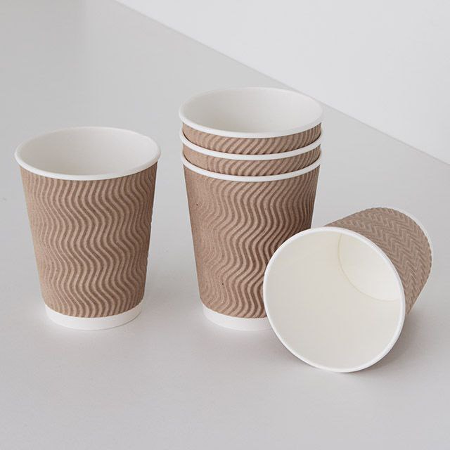 Стакан гофр Ripple Wave 350мл бурий 30шт/уп